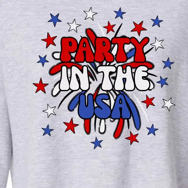 Party In The Usa Festive 4th Of July Celebration Cropped Pullover Crew