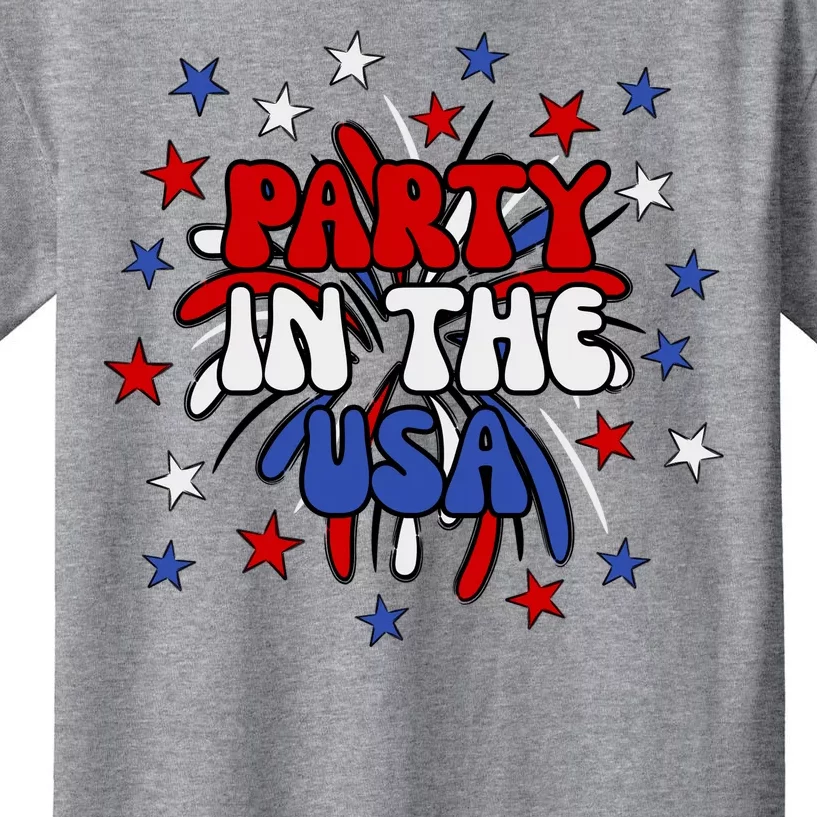 Party In The Usa Festive 4th Of July Celebration Kids T-Shirt