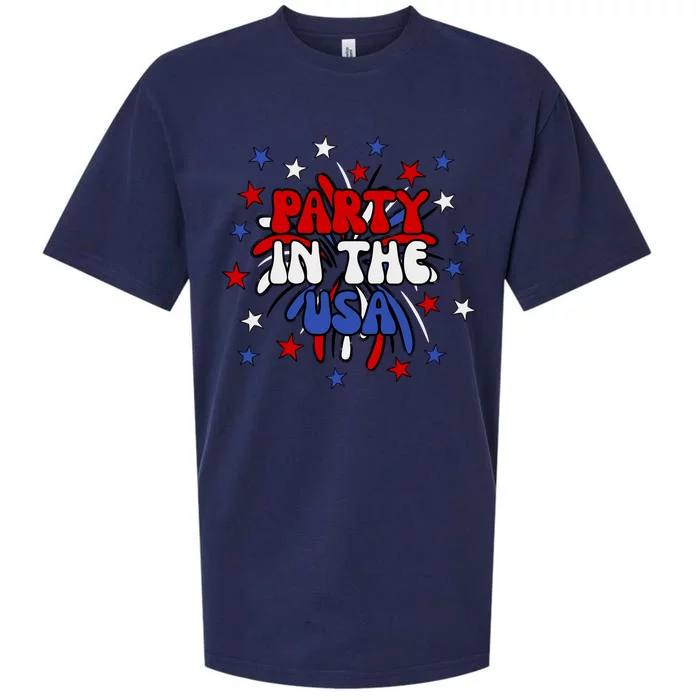 Party In The Usa Festive 4th Of July Celebration Sueded Cloud Jersey T-Shirt