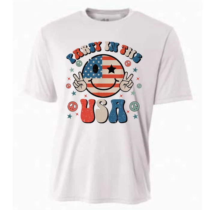 Party In The Usa 4th Of July Preppy Smile Cooling Performance Crew T-Shirt