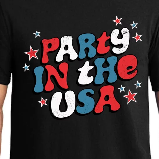 Party In The Usa Retro Patriotic Distressed Cool Gift Pajama Set