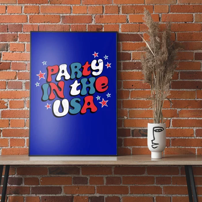 Party In The Usa Retro Patriotic Distressed Cool Gift Poster