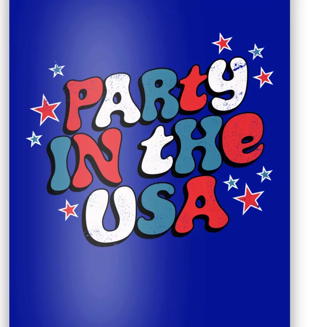 Party In The Usa Retro Patriotic Distressed Cool Gift Poster