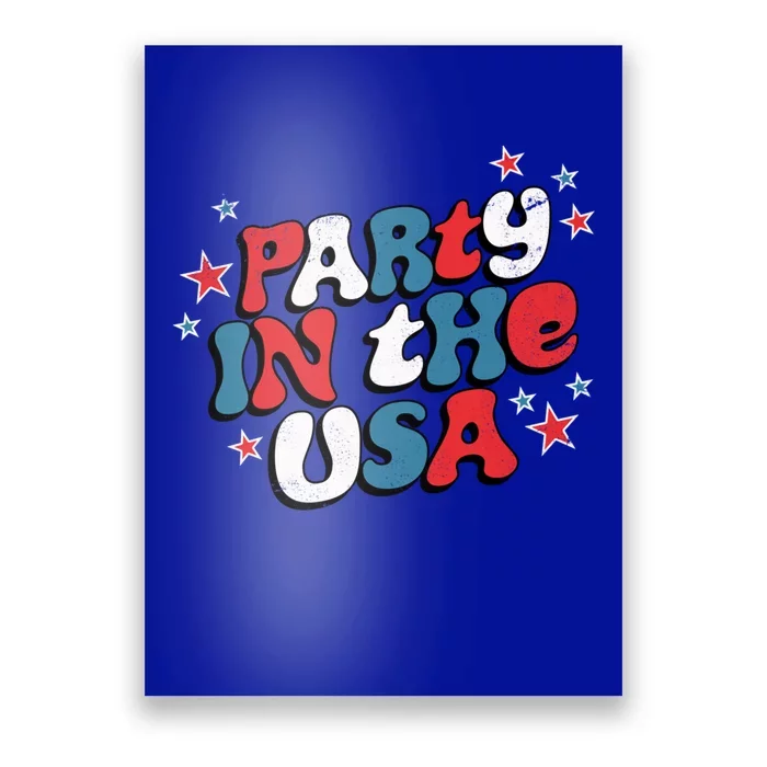 Party In The Usa Retro Patriotic Distressed Cool Gift Poster