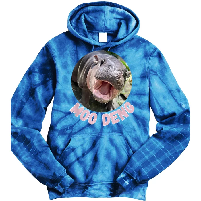 Pig In Thai Hippopotamus Cute Baby Hippo Moo Deng Bouncy Gift Tie Dye Hoodie