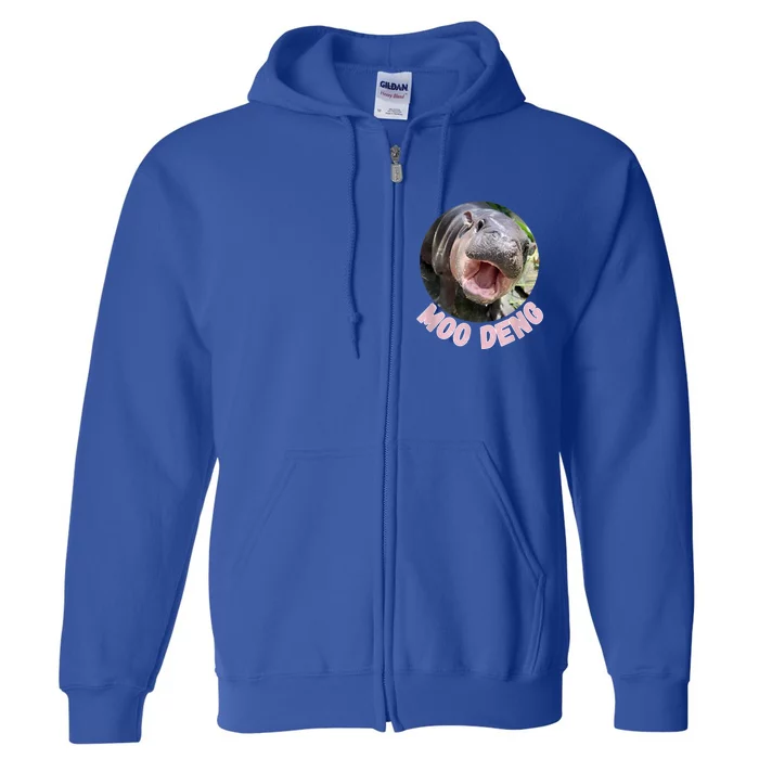 Pig In Thai Hippopotamus Cute Baby Hippo Moo Deng Bouncy Gift Full Zip Hoodie