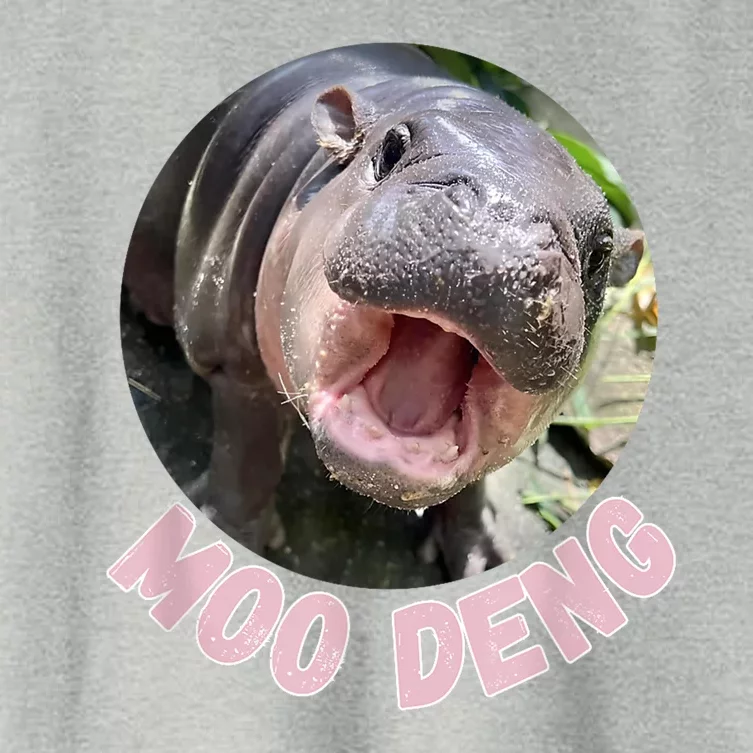 Pig In Thai Hippopotamus Cute Baby Hippo Moo Deng Bouncy Gift Women's Crop Top Tee