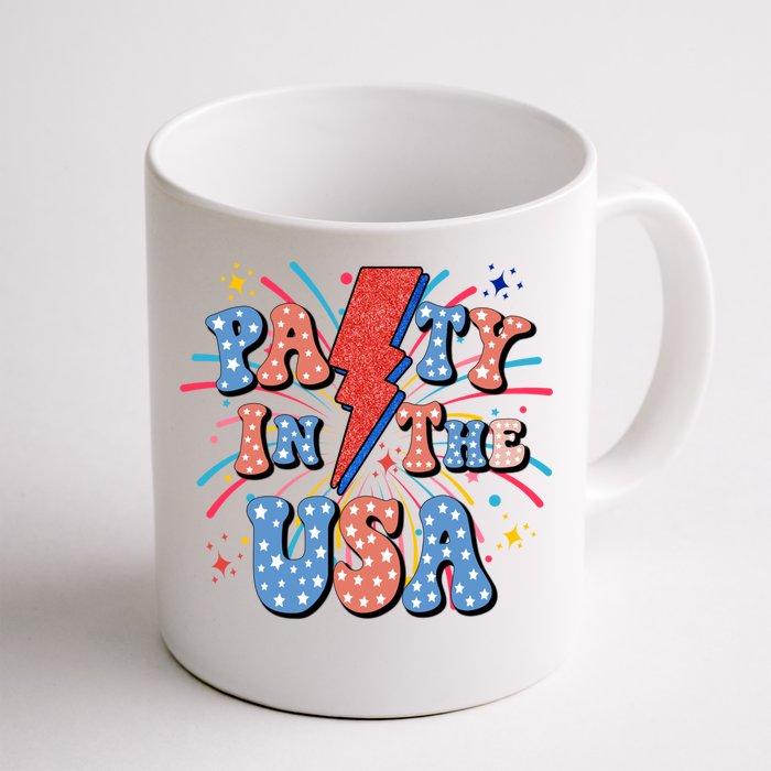 Party In The Usa Vintage Retro Patriotic 4th Of July America Cool Gift Front & Back Coffee Mug