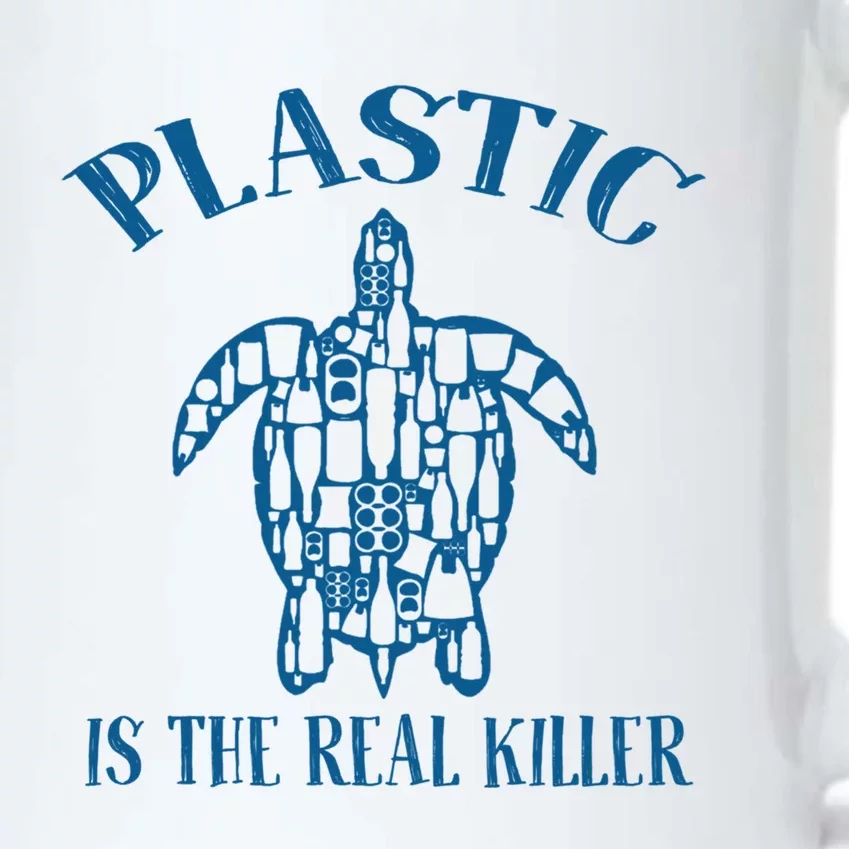 Plastic Is The Real Killer Turtle Lovers Protect Ocean Gift Black Color Changing Mug