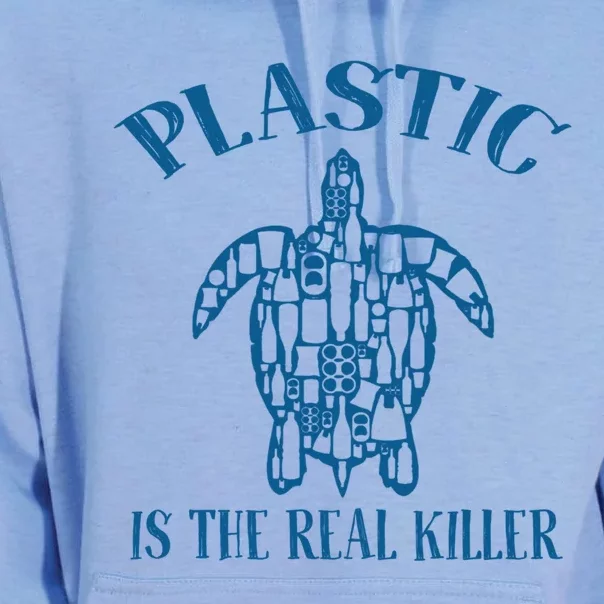 Plastic Is The Real Killer Turtle Lovers Protect Ocean Gift Unisex Surf Hoodie