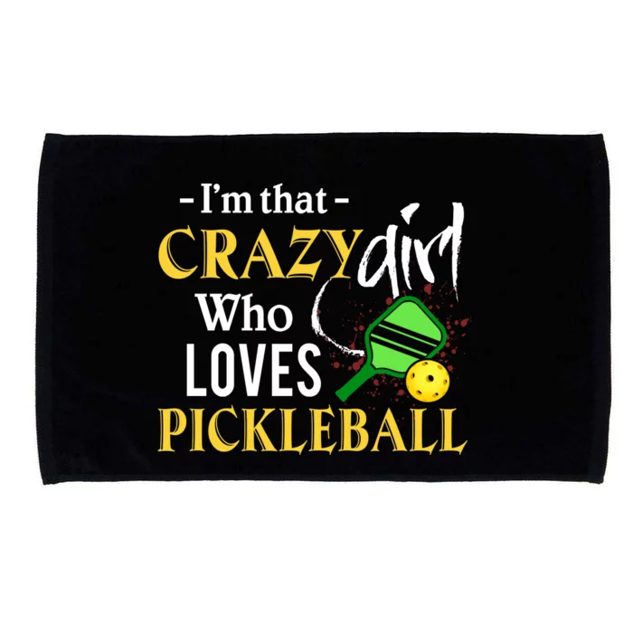 Pickleball I'm That Crazy Girl SKY Microfiber Hand Towel