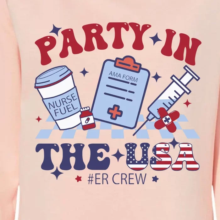 Party In The Usa Er Crew Nurse Womens California Wash Sweatshirt