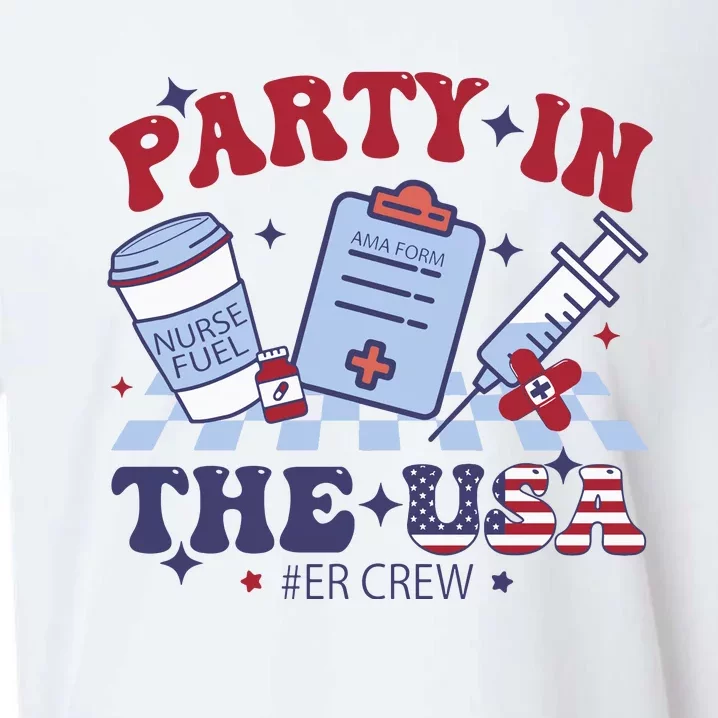 Party In The Usa Er Crew Nurse Sueded Cloud Jersey T-Shirt