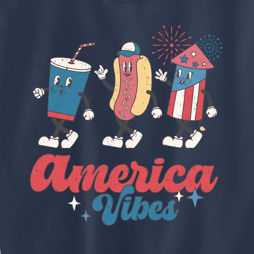 Party In The Usa Hot Dog Love USA Funny Fourth Of July Gift Kids Sweatshirt