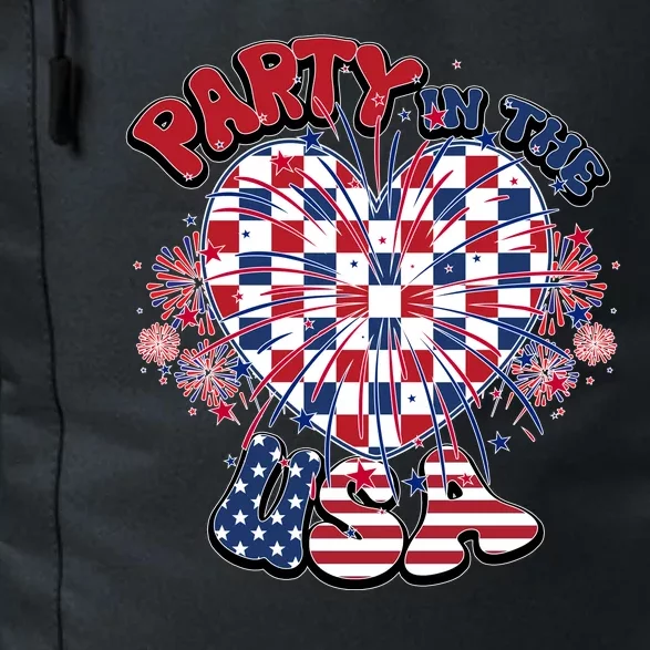 Party In The Usa Firework Red White Blue Heart Daily Commute Backpack