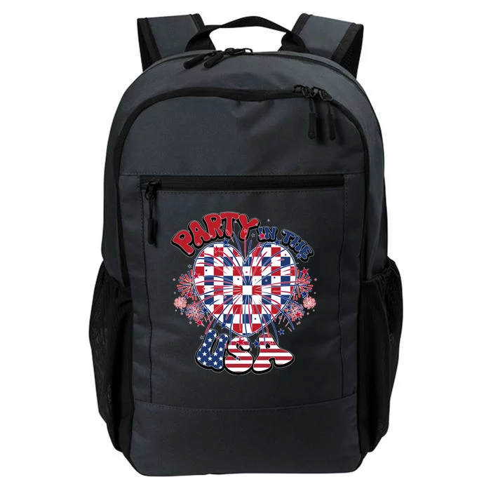 Party In The Usa Firework Red White Blue Heart Daily Commute Backpack