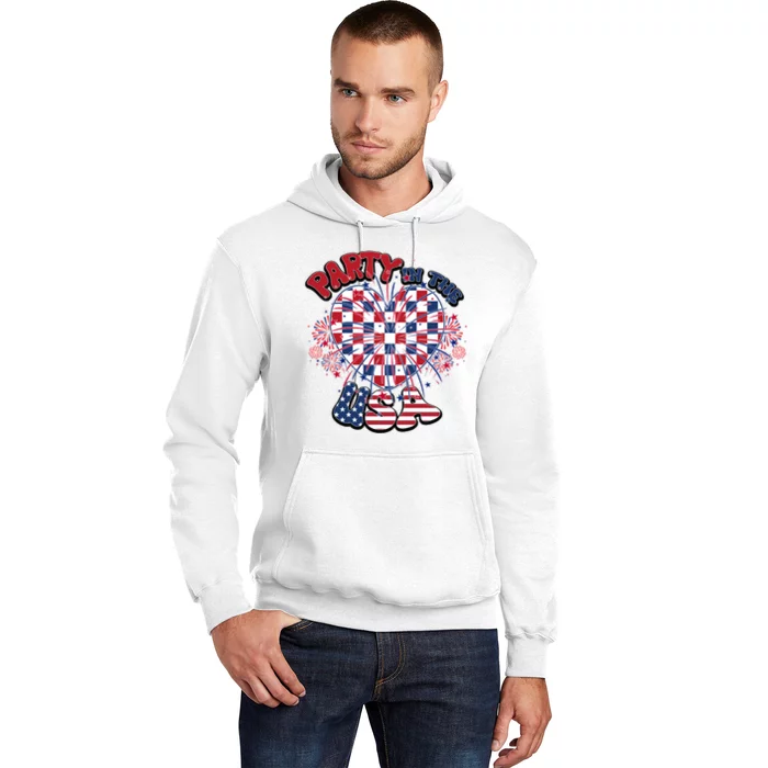 Party In The Usa Firework Red White Blue Heart Hoodie