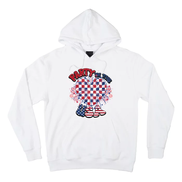 Party In The Usa Firework Red White Blue Heart Hoodie