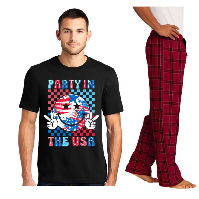 Party In The Usa 4th Of July Preppy Smile Pajama Set