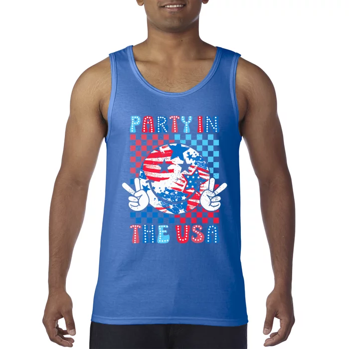 Party In The Usa 4th Of July Preppy Smile Tank Top