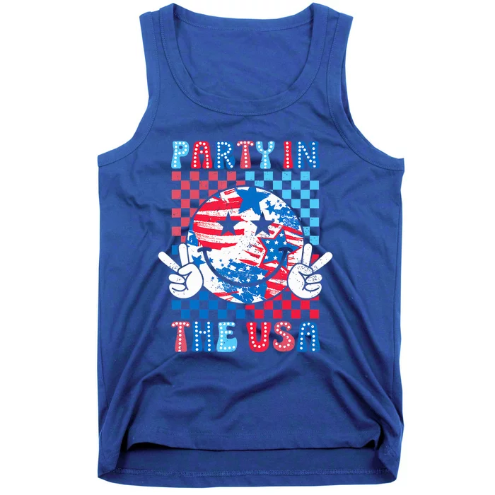 Party In The Usa 4th Of July Preppy Smile Tank Top