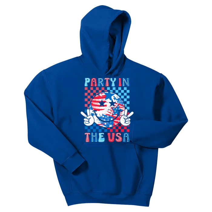 Party In The Usa 4th Of July Preppy Smile Kids Hoodie