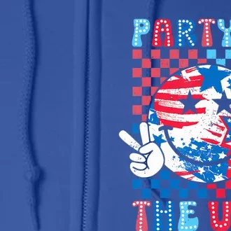 Party In The Usa 4th Of July Preppy Smile Full Zip Hoodie