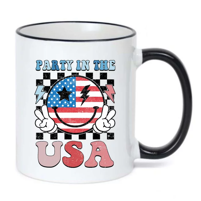 Party In The Usa Flag 4th Of July Black Color Changing Mug