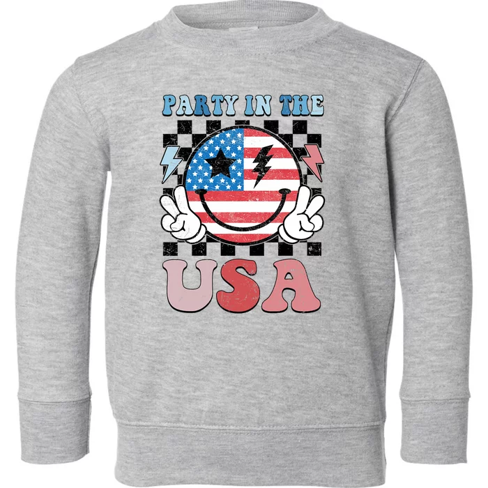 Party In The Usa Flag 4th Of July Toddler Sweatshirt