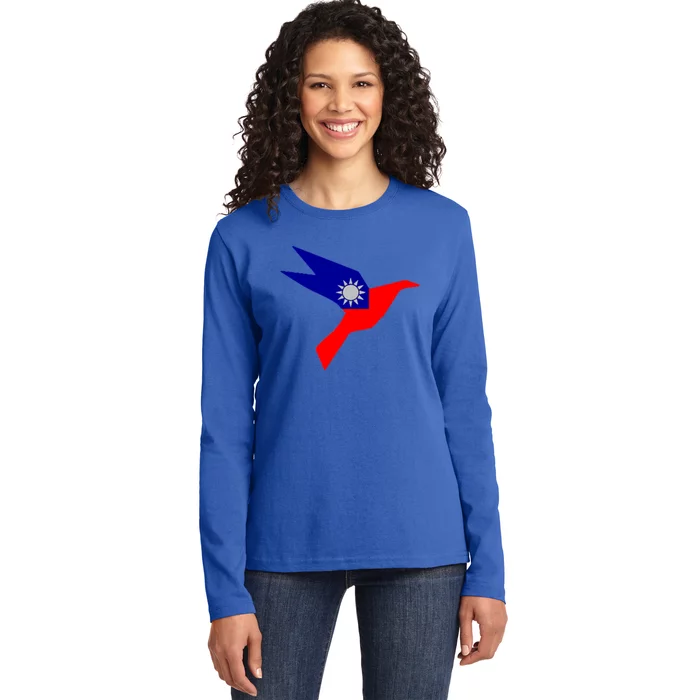 Peace In Taiwan Dove Stand With Taiwan Support Taiwan Gift Ladies Long Sleeve Shirt