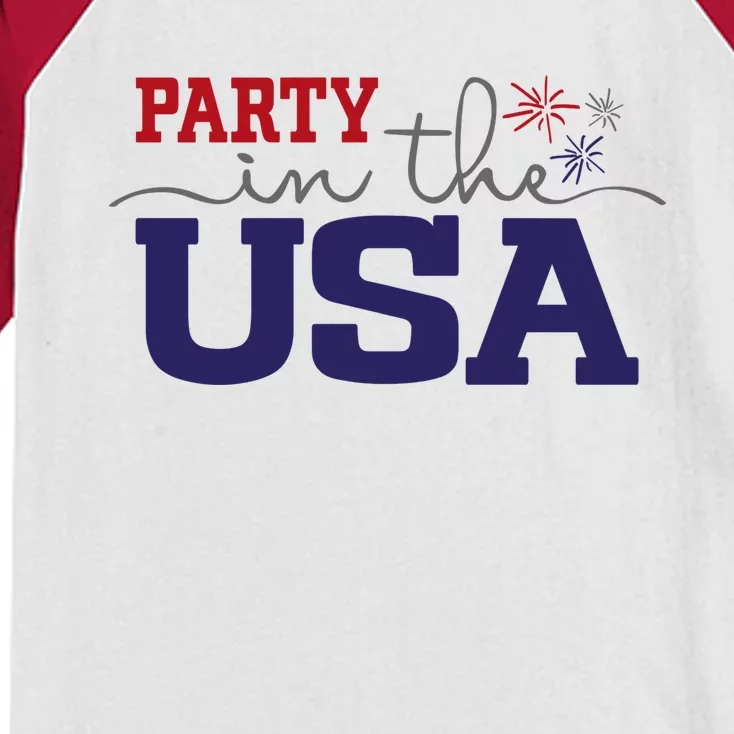 Party In The USA Fourth Of July Kids Colorblock Raglan Jersey