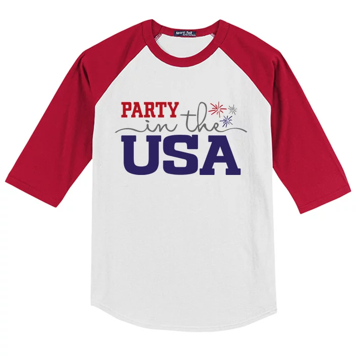 Party In The USA Fourth Of July Kids Colorblock Raglan Jersey