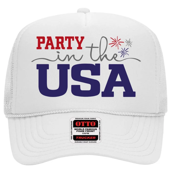 Party In The USA Fourth Of July High Crown Mesh Trucker Hat