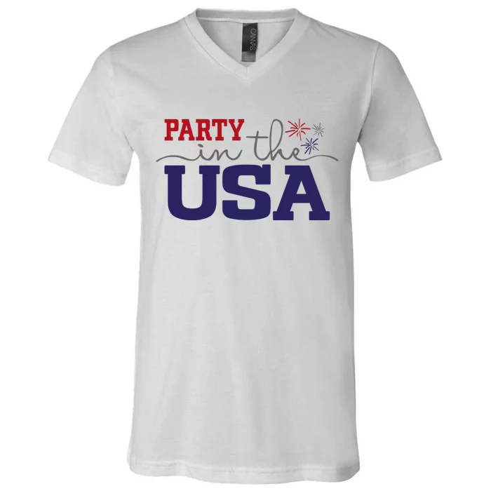 Party In The USA Fourth Of July V-Neck T-Shirt