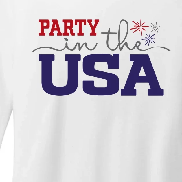 Party In The USA Fourth Of July Womens CVC Long Sleeve Shirt