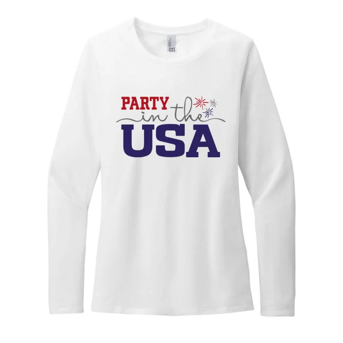 Party In The USA Fourth Of July Womens CVC Long Sleeve Shirt