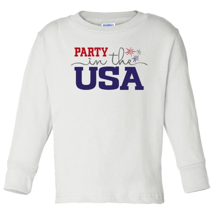 Party In The USA Fourth Of July Toddler Long Sleeve Shirt