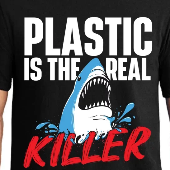 Plastic Is The Real Killer Gift Shark Lover Ocean Wildlife Gift Pajama Set