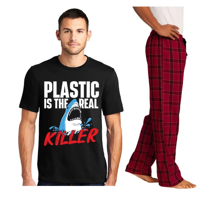 Plastic Is The Real Killer Gift Shark Lover Ocean Wildlife Gift Pajama Set