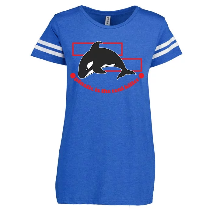 Plastic Is The Real Killer Gift Whale Gift Enza Ladies Jersey Football T-Shirt