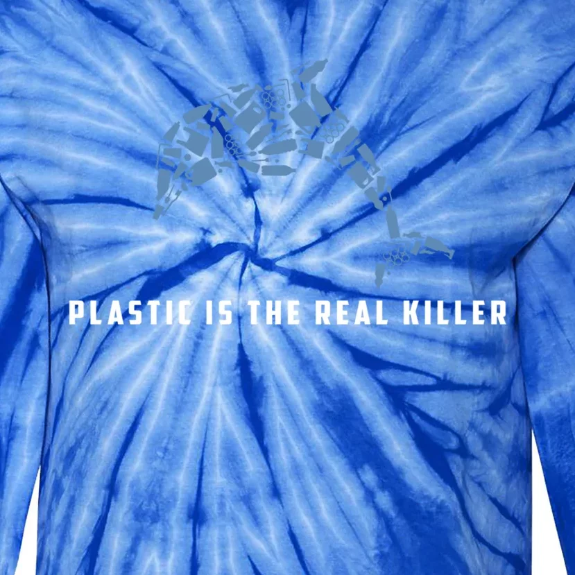 Plastic Is The Real Killer Costume Dolphin Save Ocean Cute Gift Tie-Dye Long Sleeve Shirt