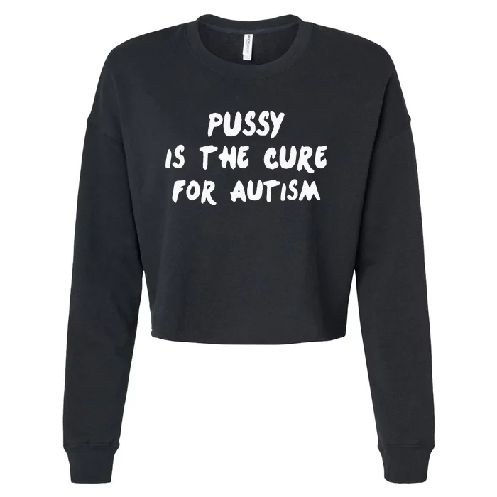 Pussy Is The Cure For Autism Cropped Pullover Crew