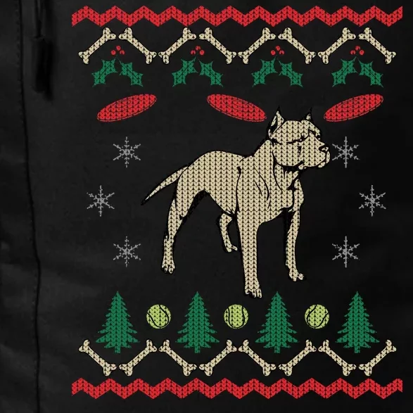 Pitbull Ugly Christmas Sweater Daily Commute Backpack