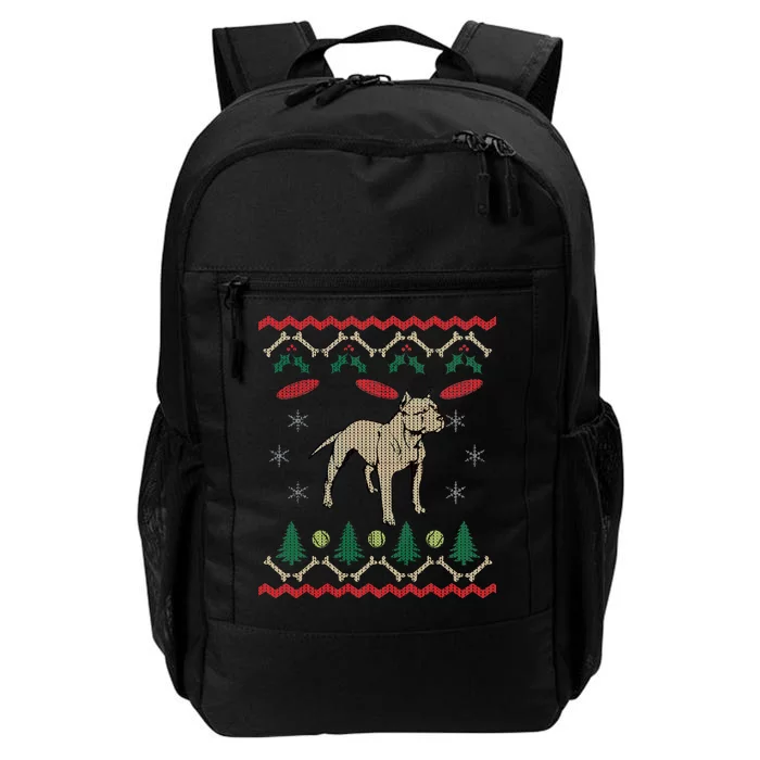 Pitbull Ugly Christmas Sweater Daily Commute Backpack