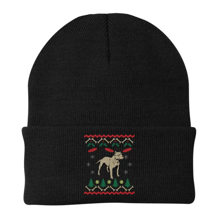 Pitbull Ugly Christmas Sweater Knit Cap Winter Beanie