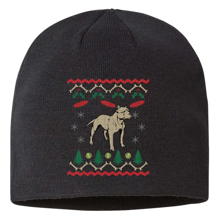 Pitbull Ugly Christmas Sweater 8 1/2in Sustainable Knit Beanie