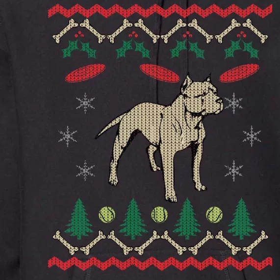 Pitbull Ugly Christmas Sweater Premium Hoodie