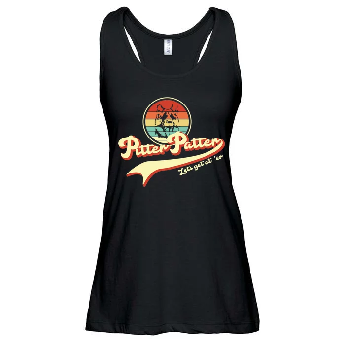 Pitter Patter Let's Get At Er Retro Ladies Essential Flowy Tank