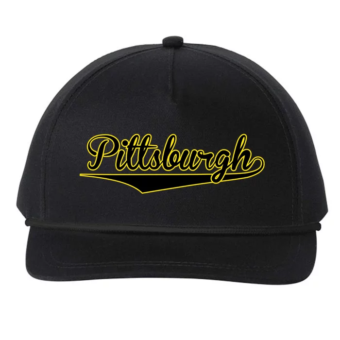 Pittsburgh Classic Baseball Logo Snapback Five-Panel Rope Hat