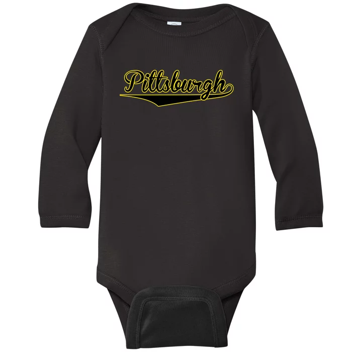 Pittsburgh Classic Baseball Logo Baby Long Sleeve Bodysuit